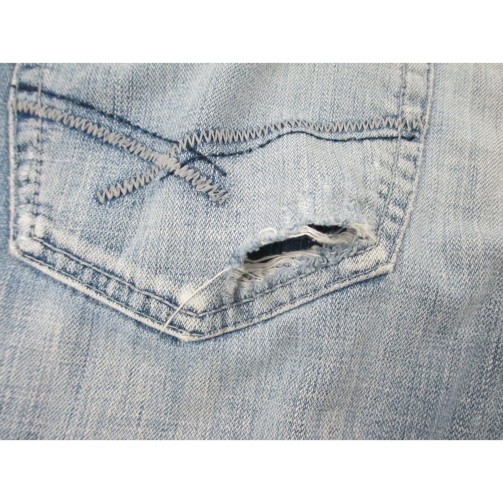 BKE Marshall Pants Mens 36 Blue Denim Jeans Straight Distressed Whiskered 36X36* - Picture 10 of 16